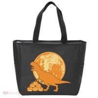 Halloween Full Moon Trex Pumpkins Tote Bag thumb 0