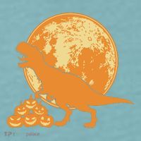 Halloween Full Moon Trex Pumpkins Sueded Cloud Jersey T-Shirt thumb 2