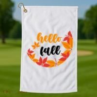 Hello Fall Nature Lover Golf Towel thumb 1