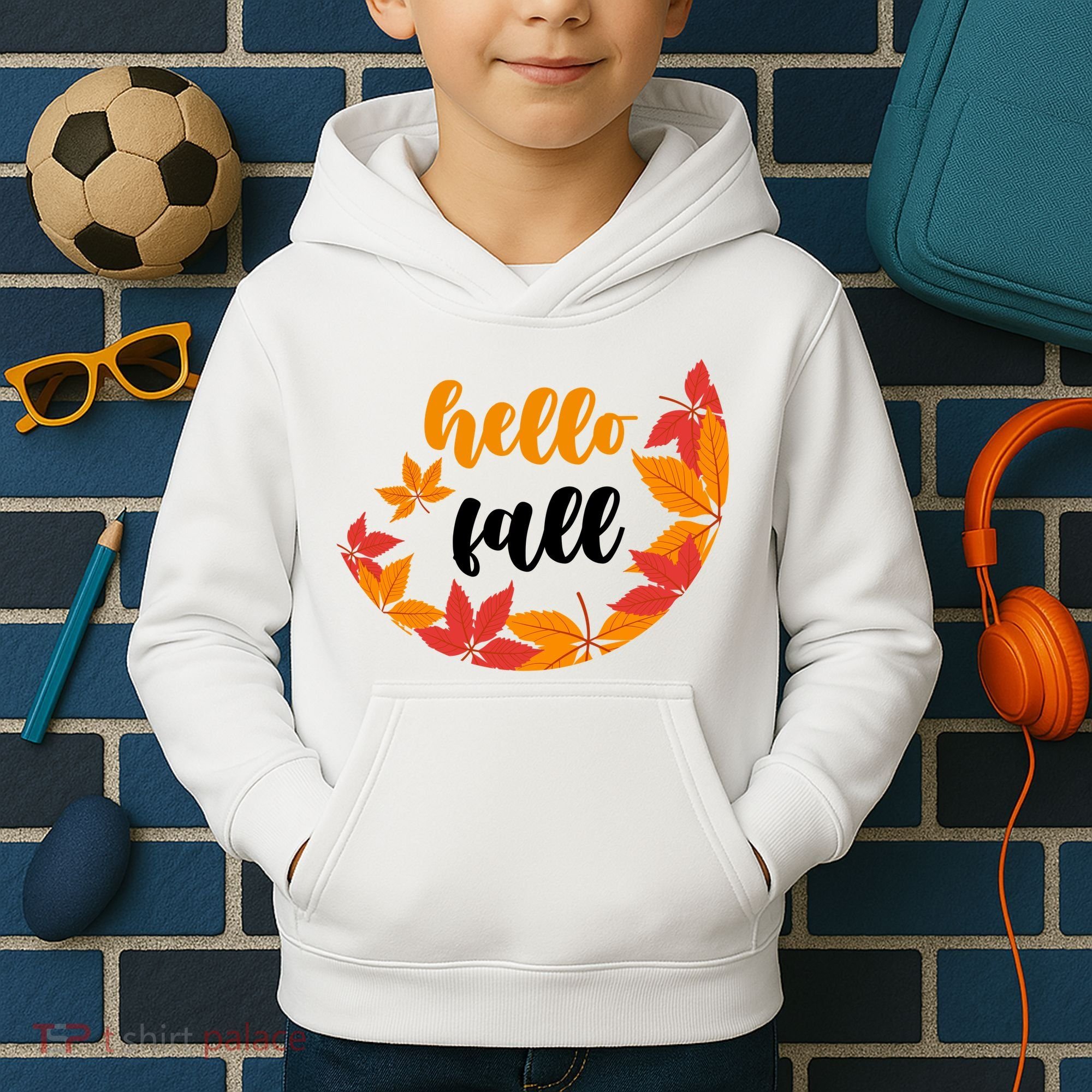 Hello Fall Nature Lover Kids Hoodie