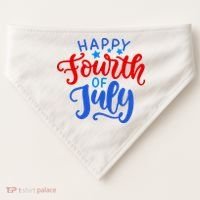 Happy Fourth Of July Celebration USA-Made Doggie Bandana thumb 0