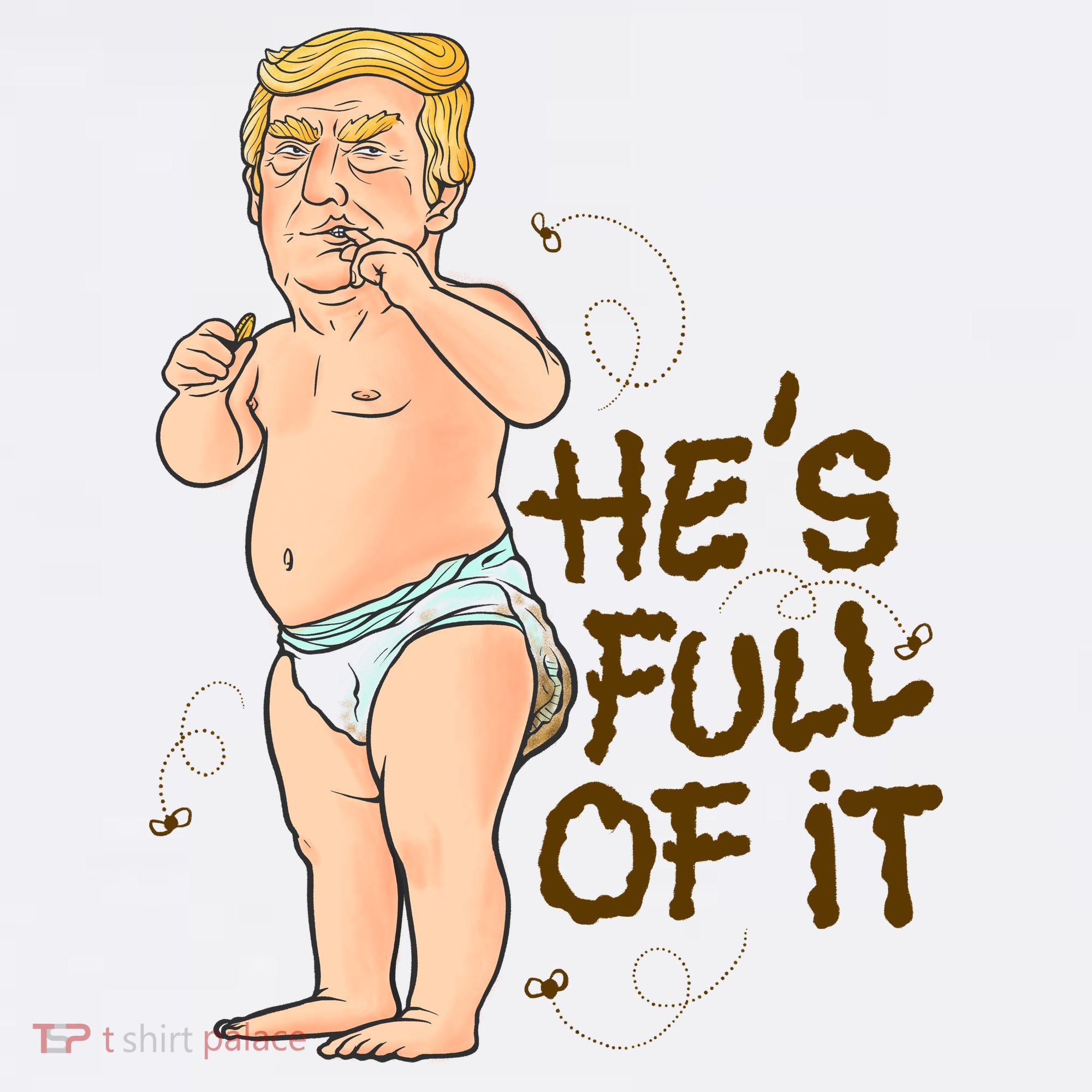 He's Full Of It Funny Baby Trump Politcal Women's Tank Top