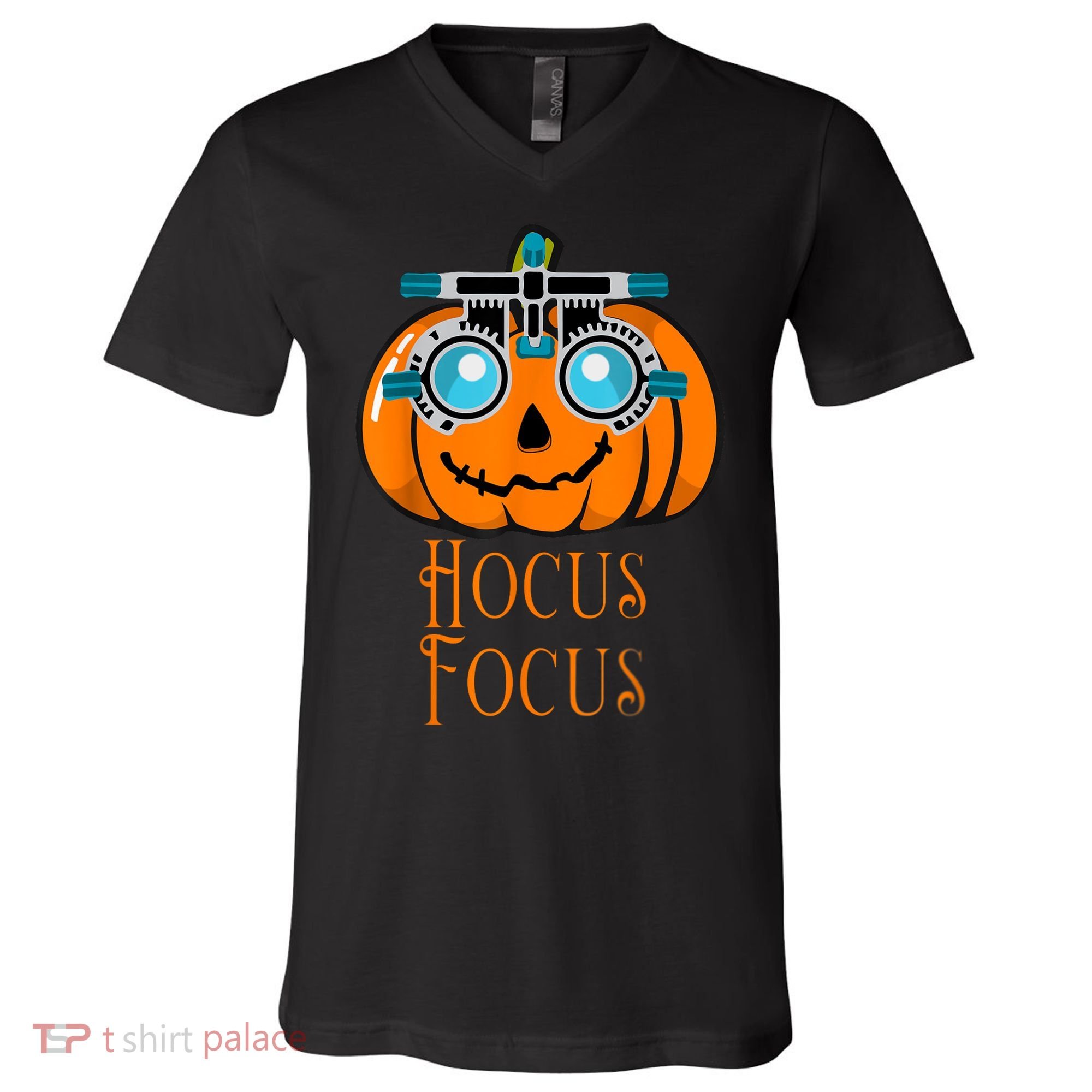 Hocus Focus Optometry Halloween Optometrist Eye Doctor Funny V-Neck T-Shirt