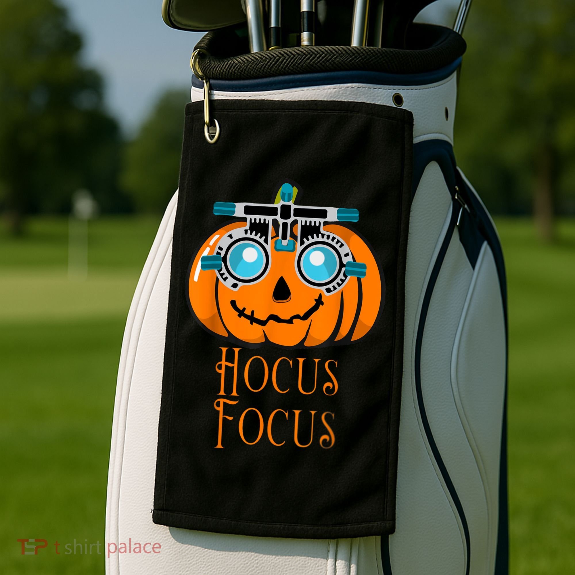Hocus Focus Optometry Halloween Optometrist Eye Doctor Funny Golf Towel
