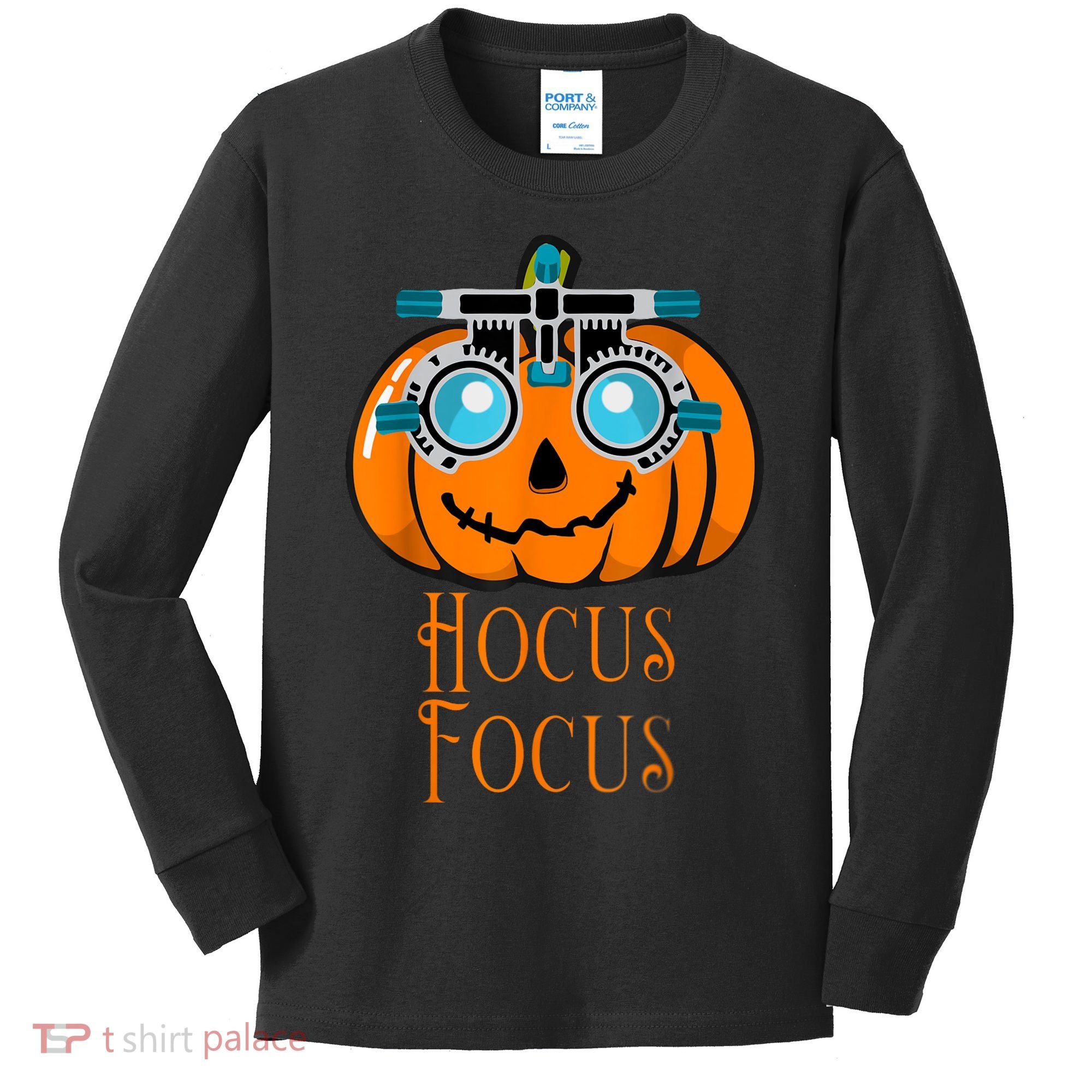 Hocus Focus Optometry Halloween Optometrist Eye Doctor Funny Kids Long Sleeve Shirt