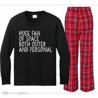 Huge Fan Of Both Outer And Personal Space Kids Long Sleeve Plaid Pajama Set thumb 0