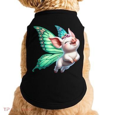 Happy Flying Pig With Butterfly Wings Fly Pig Lovers Doggie Tank