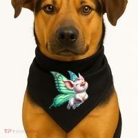 Happy Flying Pig With Butterfly Wings Fly Pig Lovers USA-Made Doggie Bandana thumb 1