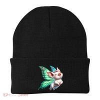 Happy Flying Pig With Butterfly Wings Fly Pig Lovers Beanie thumb 0