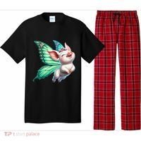 Happy Flying Pig With Butterfly Wings Fly Pig Lovers Pajama Set thumb 0