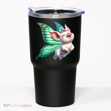 Happy Flying Pig With Butterfly Wings Fly Pig Lovers Tumbler