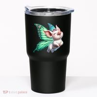 Happy Flying Pig With Butterfly Wings Fly Pig Lovers Tumbler thumb 0