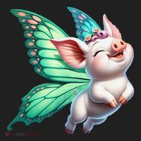 Happy Flying Pig With Butterfly Wings Fly Pig Lovers Tumbler thumb 3