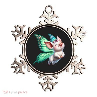 Happy Flying Pig With Butterfly Wings Fly Pig Lovers Ornament