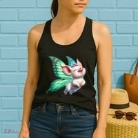 Happy Flying Pig With Butterfly Wings Fly Pig Lovers Women's Tank Top thumb 2