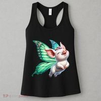 Happy Flying Pig With Butterfly Wings Fly Pig Lovers Women's Tank Top thumb 3