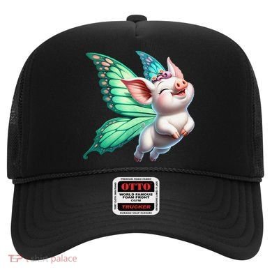 Happy Flying Pig With Butterfly Wings Fly Pig Lovers Hat