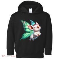 Happy Flying Pig With Butterfly Wings Fly Pig Lovers Toddler Hoodie thumb 0