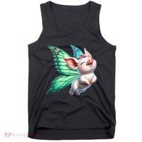 Happy Flying Pig With Butterfly Wings Fly Pig Lovers Tank Top thumb 0