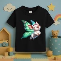 Happy Flying Pig With Butterfly Wings Fly Pig Lovers Toddler T-Shirt thumb 3