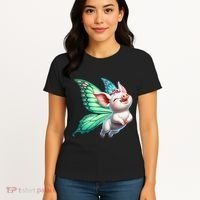 Happy Flying Pig With Butterfly Wings Fly Pig Lovers Women's T-Shirt thumb 4