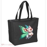 Happy Flying Pig With Butterfly Wings Fly Pig Lovers Tote Bag thumb 2