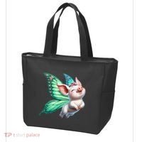 Happy Flying Pig With Butterfly Wings Fly Pig Lovers Tote Bag thumb 3