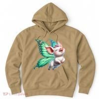 Happy Flying Pig With Butterfly Wings Fly Pig Lovers Hoodie thumb 0