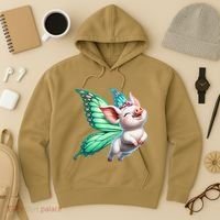 Happy Flying Pig With Butterfly Wings Fly Pig Lovers Hoodie thumb 3