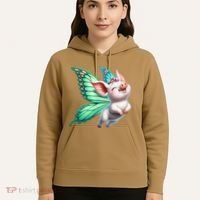 Happy Flying Pig With Butterfly Wings Fly Pig Lovers Hoodie thumb 5