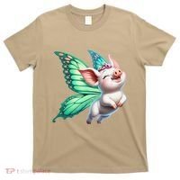 Happy Flying Pig With Butterfly Wings Fly Pig Lovers T-Shirt thumb 0