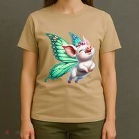 Happy Flying Pig With Butterfly Wings Fly Pig Lovers T-Shirt thumb 4