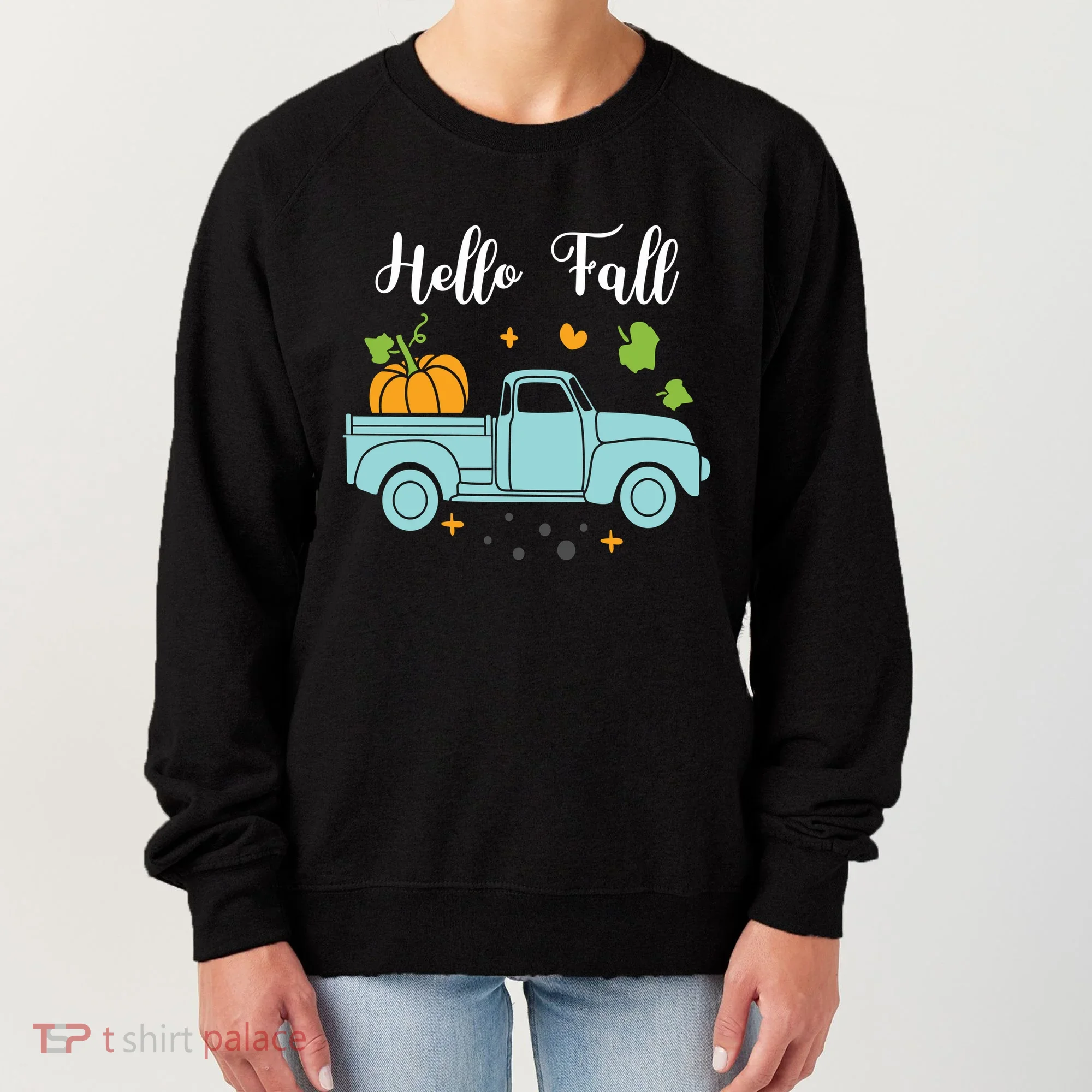 Hello Fall Pumpkin Vintage Truck Women's Sweatshirt