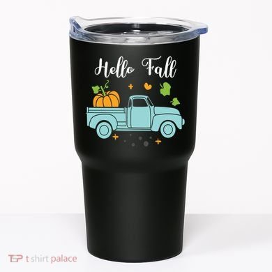Hello Fall Pumpkin Vintage Truck Tumbler
