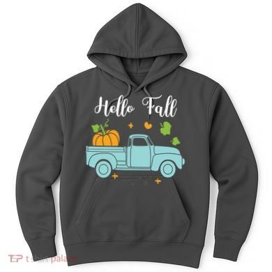 Hello Fall Pumpkin Vintage Truck Hoodie