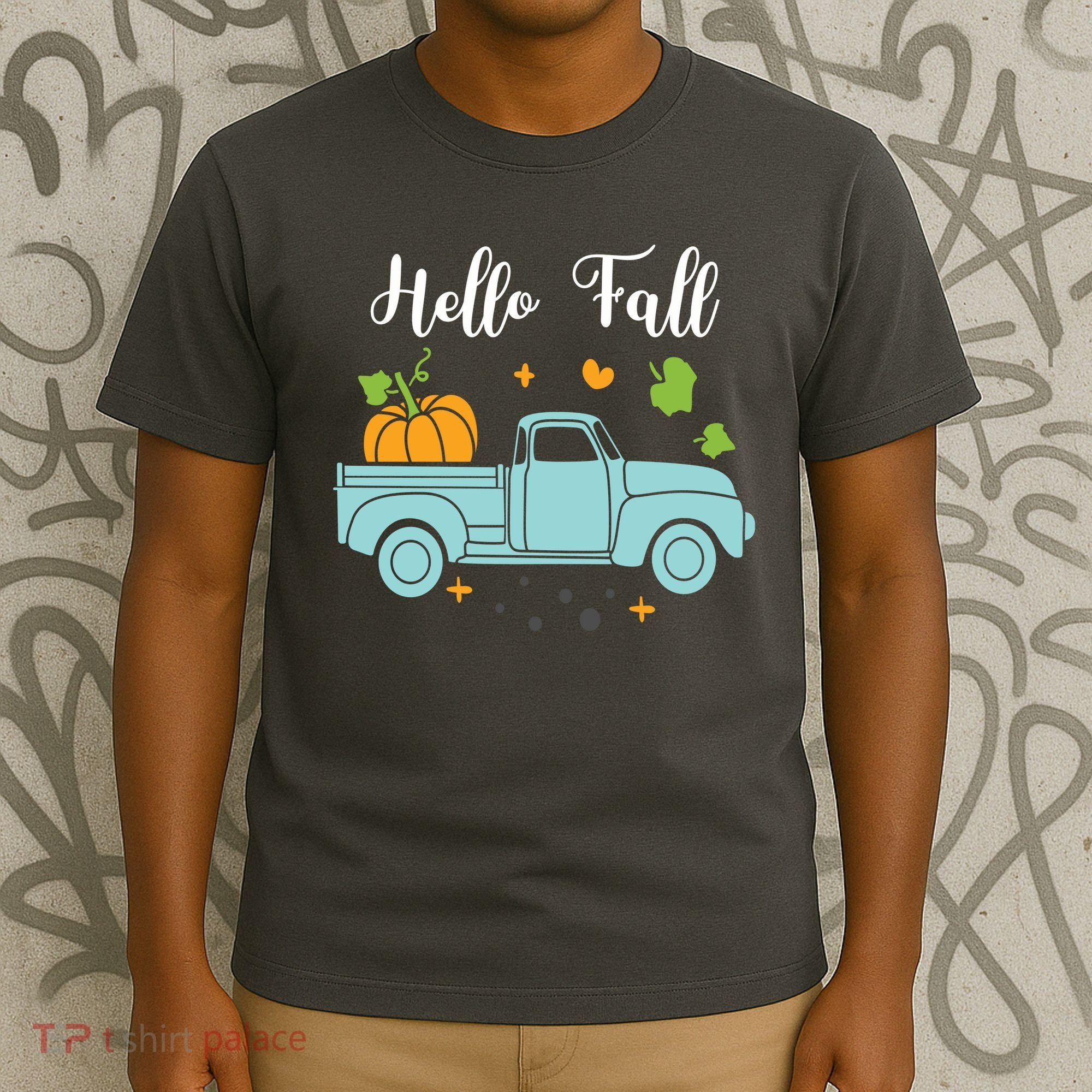 Hello Fall Pumpkin Vintage Truck T-Shirt