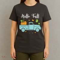 Hello Fall Pumpkin Vintage Truck T-Shirt thumb 4