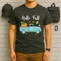 Hello Fall Pumpkin Vintage Truck T-Shirt thumb 6