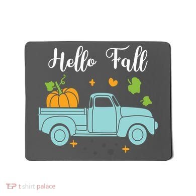 Hello Fall Pumpkin Vintage Truck Mousepad