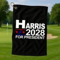 Harris For President 2028  Golf Towel thumb 1