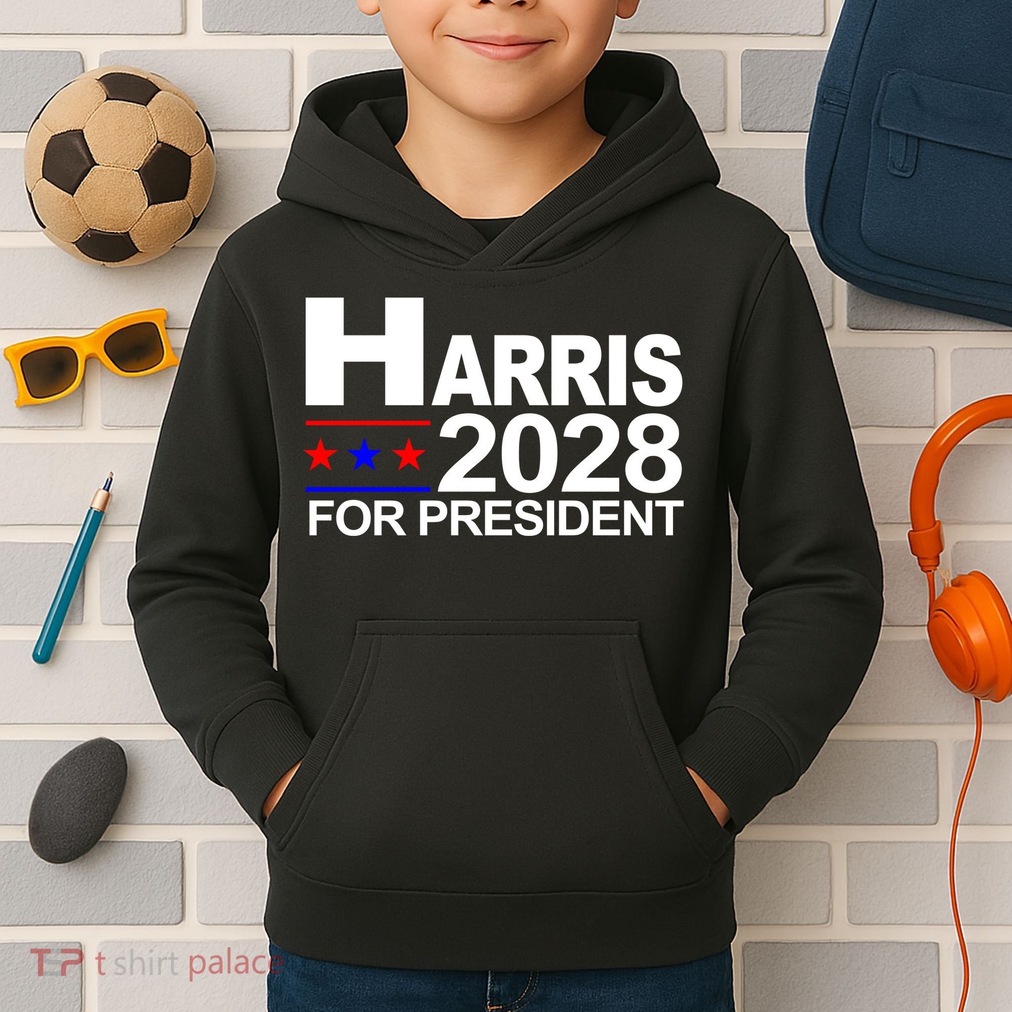 Harris For President 2028  Kids Hoodie