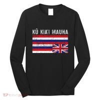 Hawaiian Flag Protest Protect Mauna Kea Ku Kiai Mauna Long Sleeve Shirt thumb 0