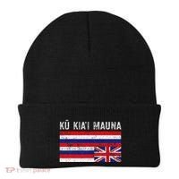 Hawaiian Flag Protest Protect Mauna Kea Ku Kiai Mauna Beanie thumb 0