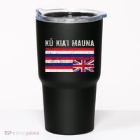 Hawaiian Flag Protest Protect Mauna Kea Ku Kiai Mauna Tumbler thumb 0