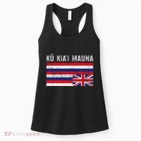 Hawaiian Flag Protest Protect Mauna Kea Ku Kiai Mauna Women's Tank Top thumb 0