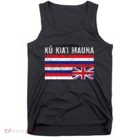Hawaiian Flag Protest Protect Mauna Kea Ku Kiai Mauna Tank Top thumb 0