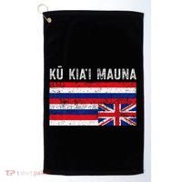 Hawaiian Flag Protest Protect Mauna Kea Ku Kiai Mauna Golf Towel thumb 0