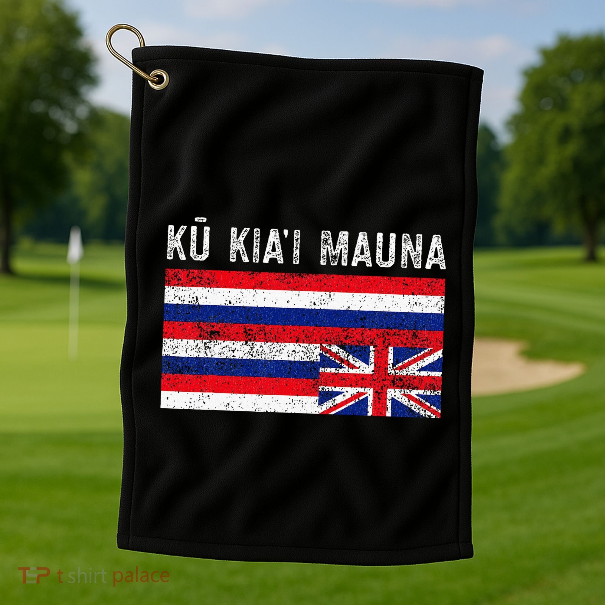 Hawaiian Flag Protest Protect Mauna Kea Ku Kiai Mauna Golf Towel