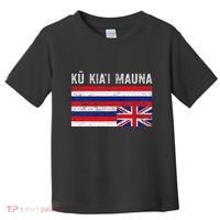 Hawaiian Flag Protest Protect Mauna Kea Ku Kiai Mauna Toddler T-Shirt thumb 0
