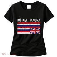 Hawaiian Flag Protest Protect Mauna Kea Ku Kiai Mauna Women's T-Shirt thumb 0
